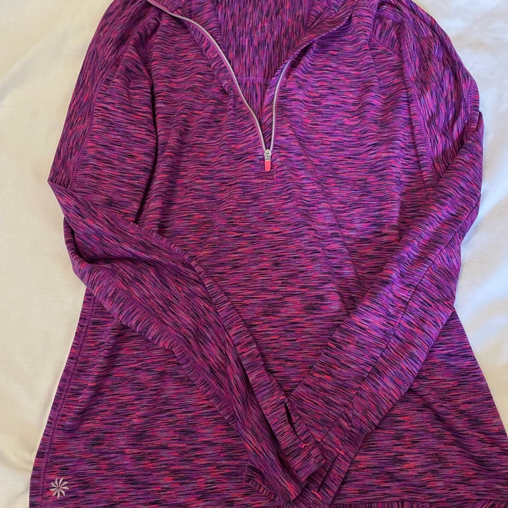 Athleta Purple Fitted Zippered Polo Sweatshirt